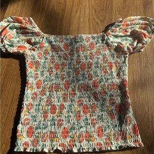 Disney Vault Collection Smocked Top in Cream with Orange & Green Tie-Dye